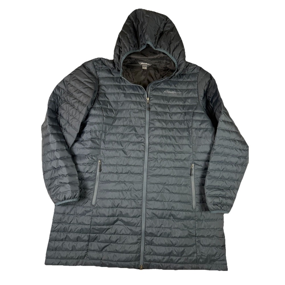 Eddie Bauer Women's XXL Navy 650 Down Puffer Parka Hooded Jacket Winter Coat 2X